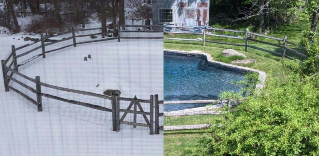 Collage of a close pool and an open pool