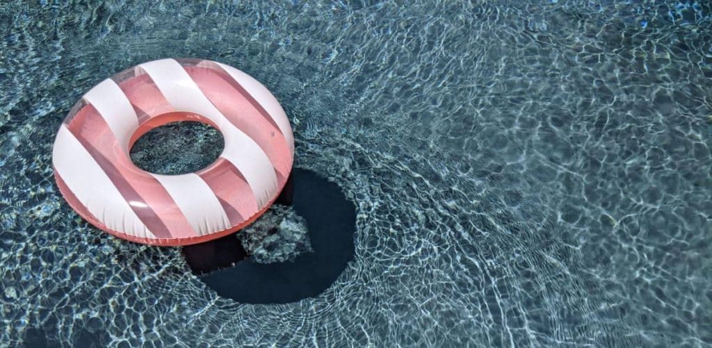 swimming pool with donut float