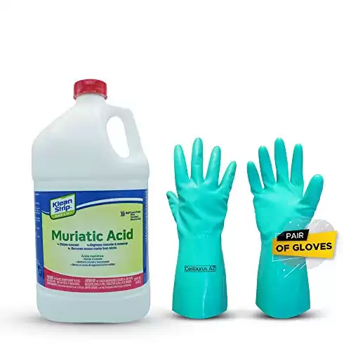 Muriatic Acid with Protective Gloves