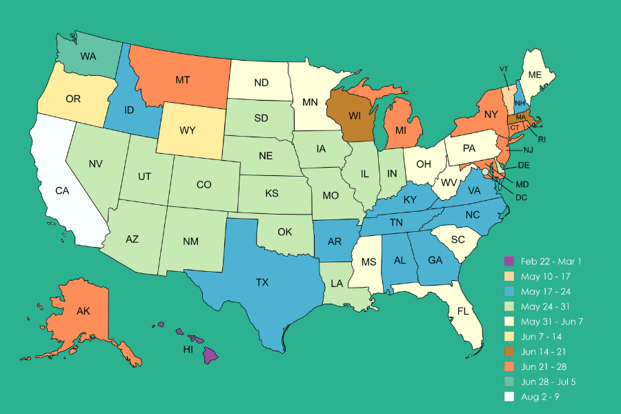 When do states open pools? 2025 data