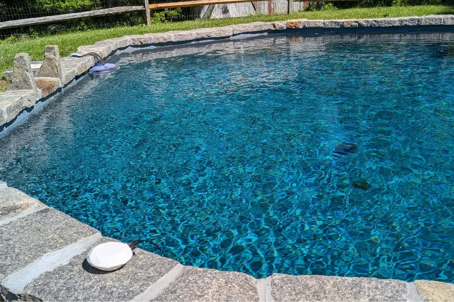 crystal water monitor on pool coping