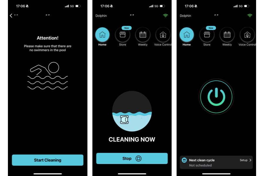 App controls for the Nautilus CC Plus