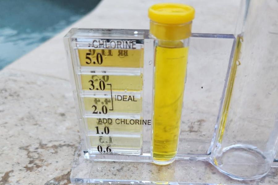 OTO testing with Poolmaster 5-way test kit